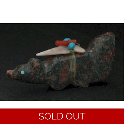 Leopard Stone Fox 2 1/2"L x 1 1/4"H by Lena Boone